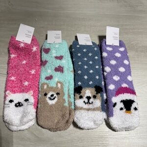 Kohl's Cozy Fuzzy Socks - Pink, Mint, Blue, Purple